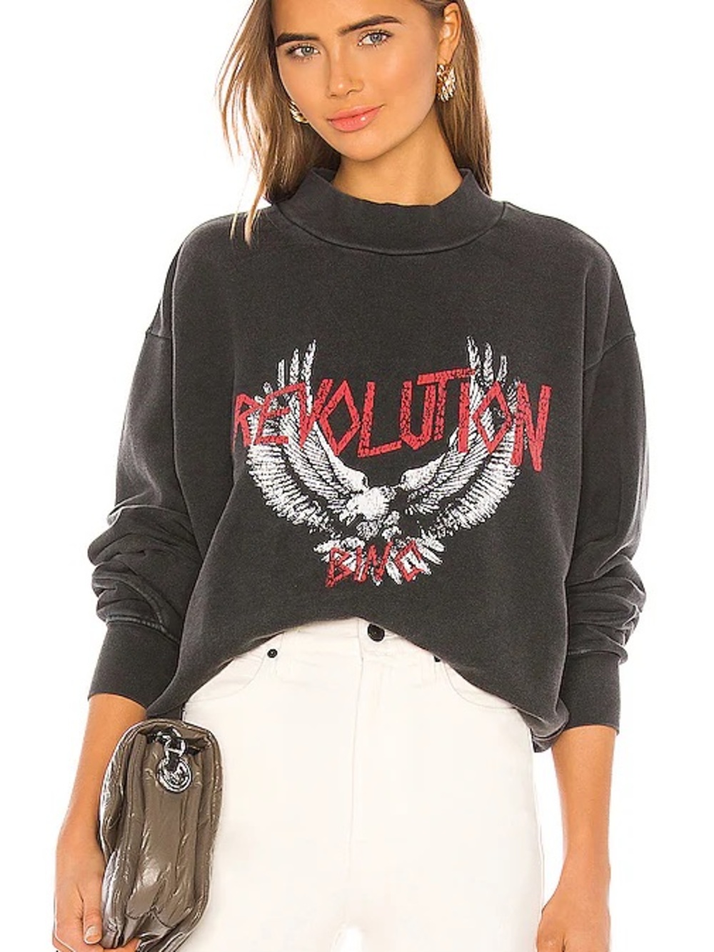 Anine Bing | M | Grey & Multicolour Revolution Sweatshirt